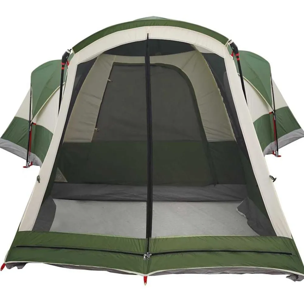 vidaXL Tienda de campaña familiar túnel 8 personas impermeable Verde Discount