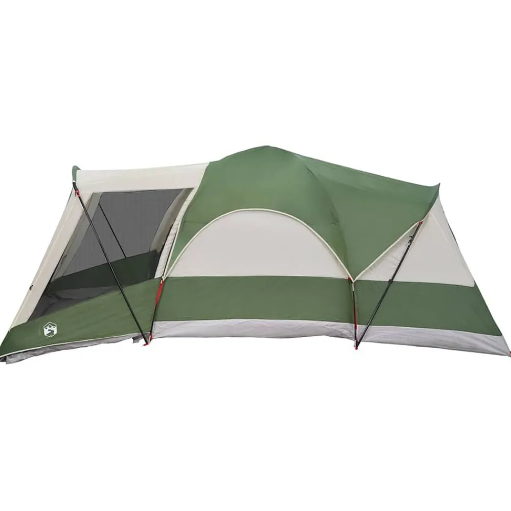 vidaXL Tienda de campaña familiar túnel 8 personas impermeable Verde Discount