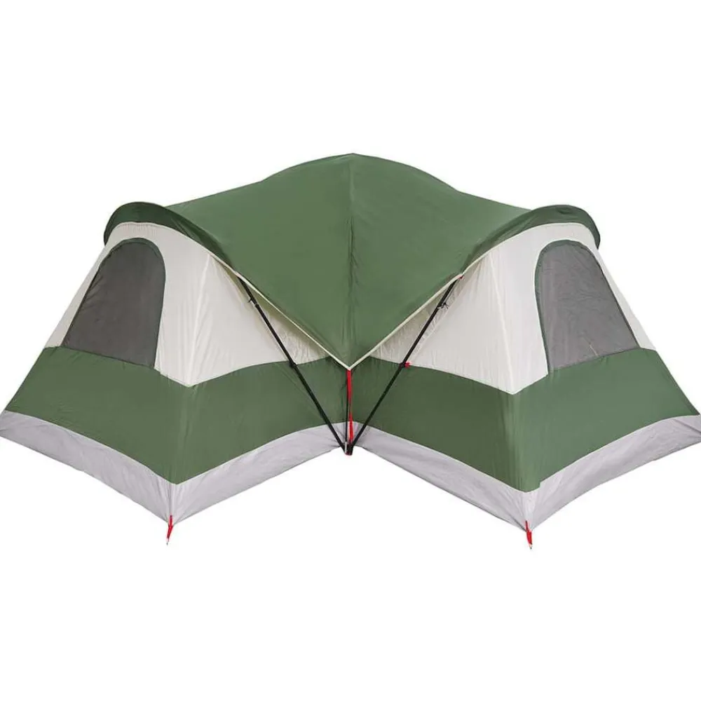 vidaXL Tienda de campaña familiar túnel 8 personas impermeable Verde Discount