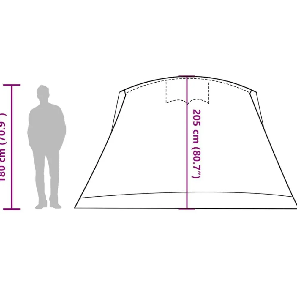 vidaXL Actividades Al Aire Libre-Tienda de campaña familiar túnel 8 personas impermeable