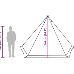 vidaXL Actividades Al Aire Libre-Tienda de campaña familiar tipi 6 personas impermeable