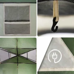vidaXL Actividades Al Aire Libre-Tienda de campaña familiar túnel 6 personas impermeable