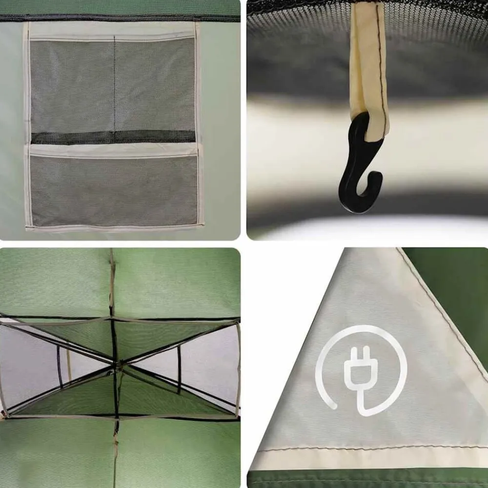 vidaXL Actividades Al Aire Libre-Tienda de campaña familiar túnel 6 personas impermeable