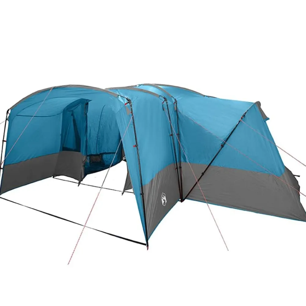 vidaXL Tienda de campaña familiar de 12 personas con techo y gris Azul Best