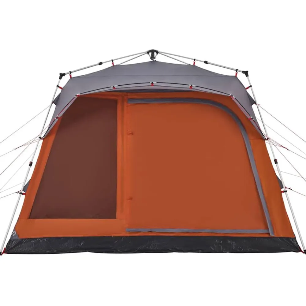 vidaXL Tienda de campaña familiar 7 personas apertura rápida gris Gris y naranja New