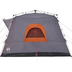 vidaXL Tienda de campaña familiar 7 personas apertura rápida gris Gris y naranja New