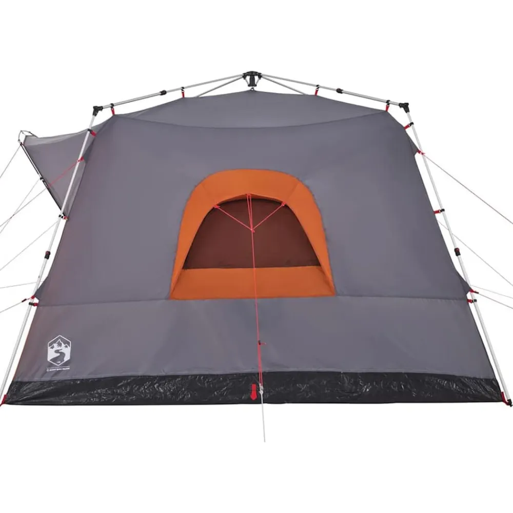 vidaXL Tienda de campaña familiar 7 personas apertura rápida gris Gris y naranja New