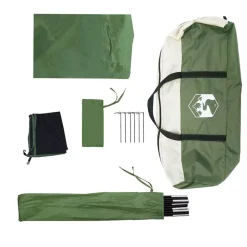 vidaXL Tienda de campaña familiar tipi 7 personas impermeable Verde Discount