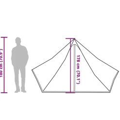 vidaXL Tienda de campaña familiar tipi 7 personas impermeable Verde Discount