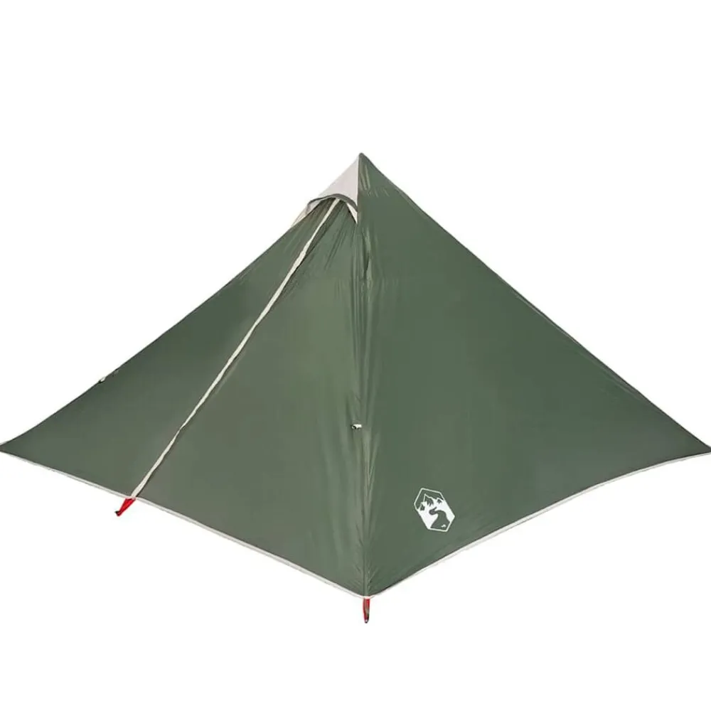 vidaXL Tienda de campaña familiar tipi 7 personas impermeable Verde Discount