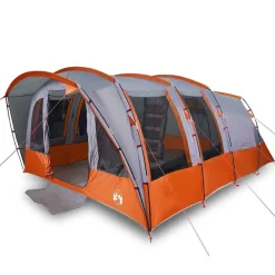 vidaXL Tienda de campaña familiar túnel 8 personas impermeable Gris Outlet