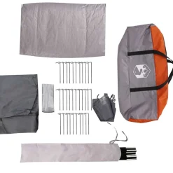 vidaXL Tienda de campaña familiar túnel 8 personas impermeable Gris Outlet