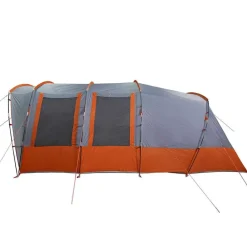 vidaXL Tienda de campaña familiar túnel 8 personas impermeable Gris Outlet