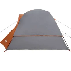 vidaXL Actividades Al Aire Libre-Tienda de campaña familiar 6 personas impermeable gris naranja