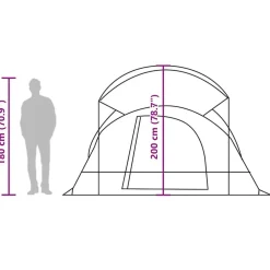 vidaXL Actividades Al Aire Libre-Tienda de campaña familiar túnel 8 personas impermeable