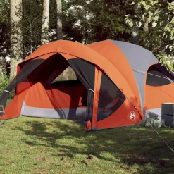 vidaXL Tienda de campaña familiar 6 personas impermeable gris naranja Gris y naranja Best