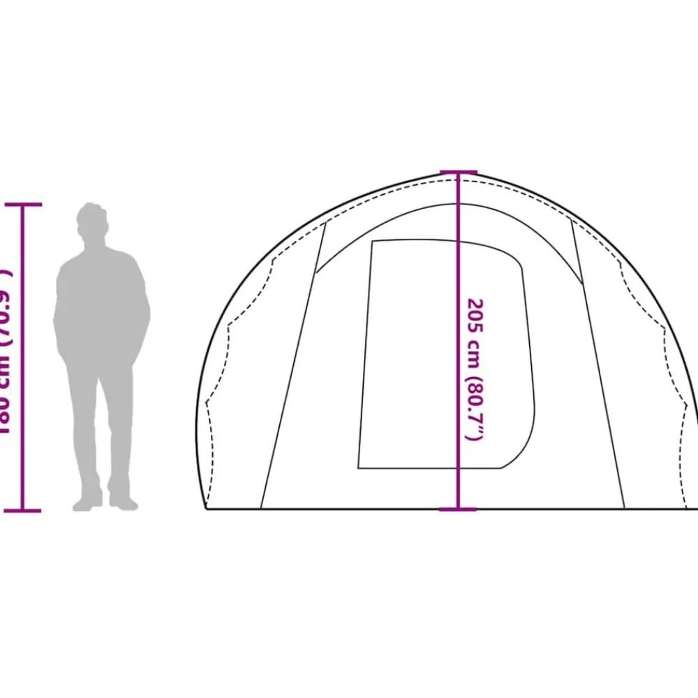 vidaXL Actividades Al Aire Libre-Tienda de campaña familiar 6 personas impermeable