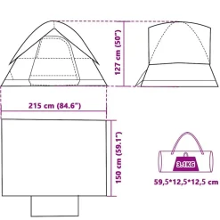 vidaXL Actividades Al Aire Libre-Tienda de campaña iglú para 2 personas impermeable naranja