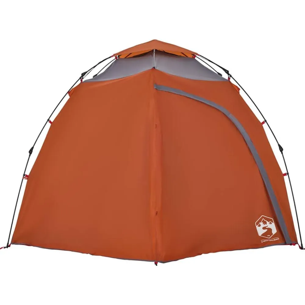 vidaXL Tienda de campaña iglú 4 personas apertura rápida gris/naranja Gris y naranja