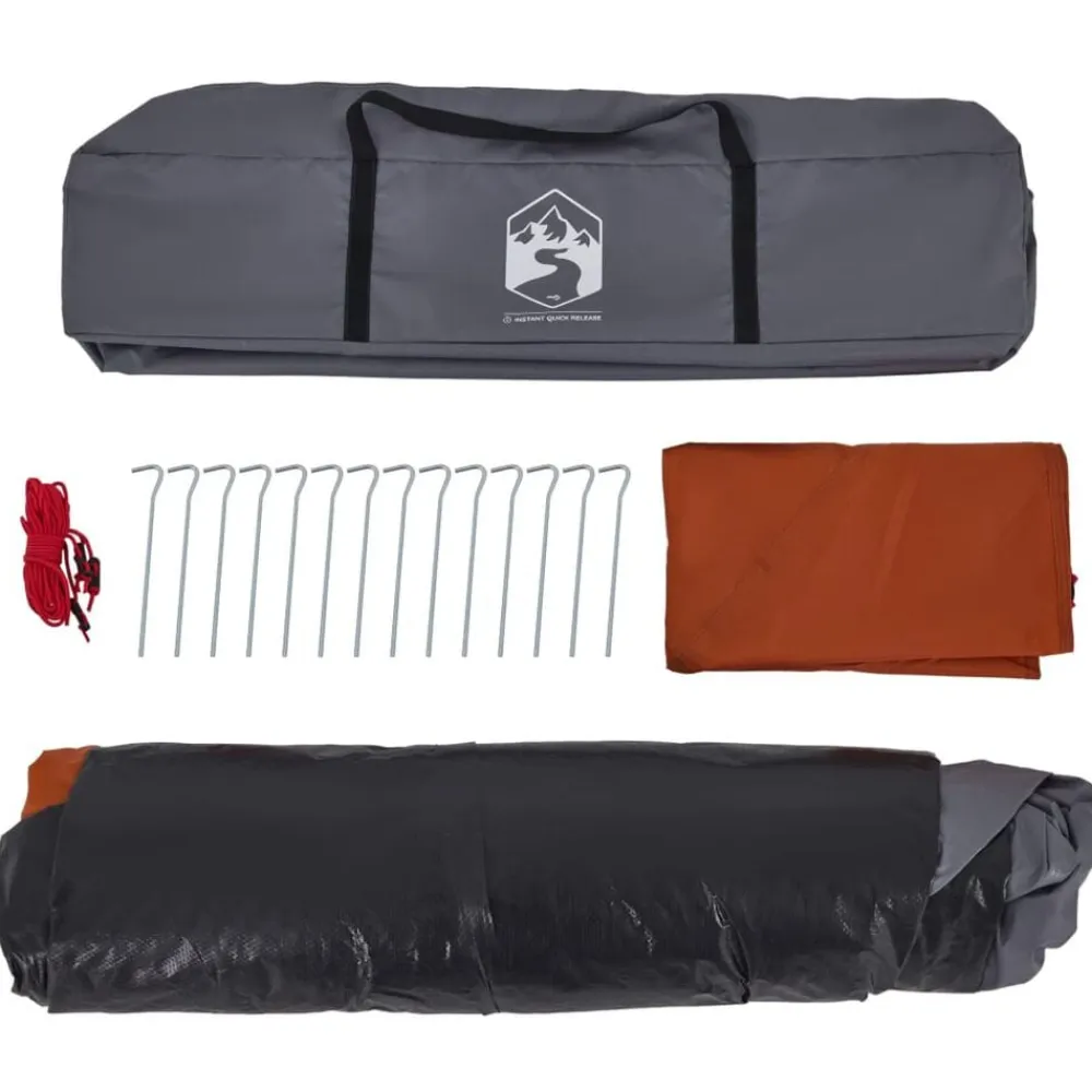 vidaXL Tienda de campaña iglú 4 personas apertura rápida gris/naranja Gris y naranja