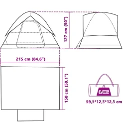 vidaXL Tienda de campaña iglú para 2 personas impermeable Verde Best