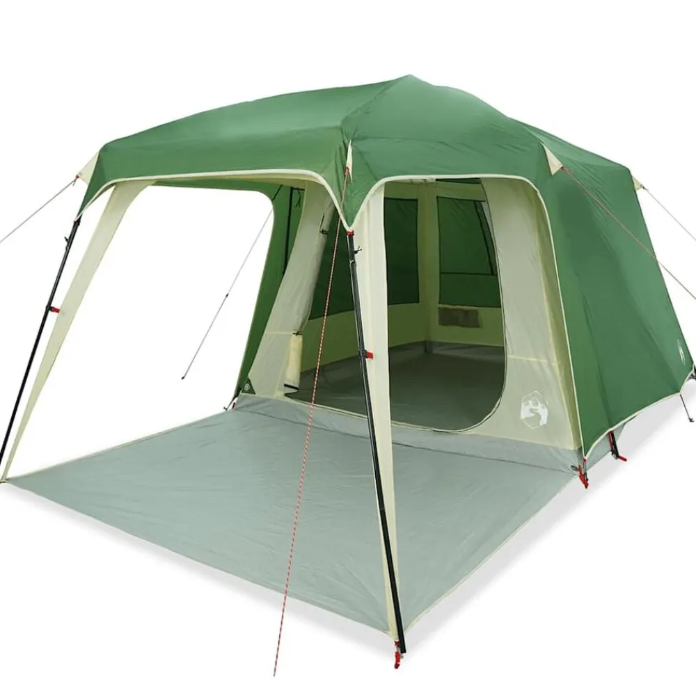 vidaXL Tienda de campaña iglú on porche 5 personas impermeable Verde Outlet
