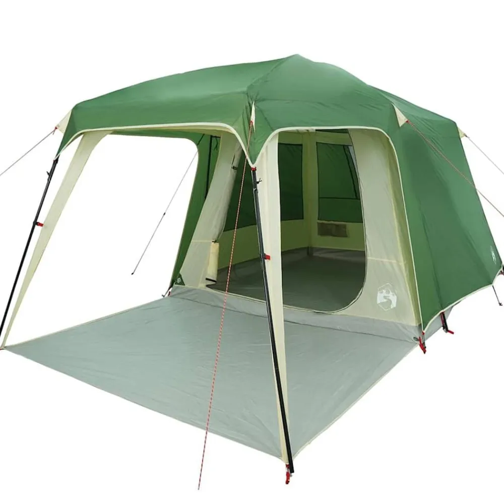 vidaXL Tienda de campaña iglú on porche 5 personas impermeable Verde Outlet