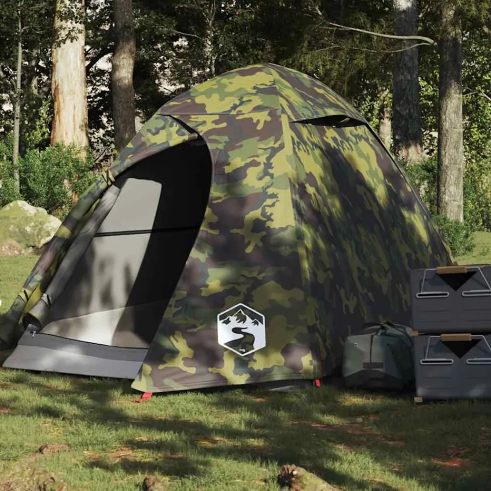 vidaXL Tienda de campaña iglú para 2 personas impermeable Camuflaje Discount