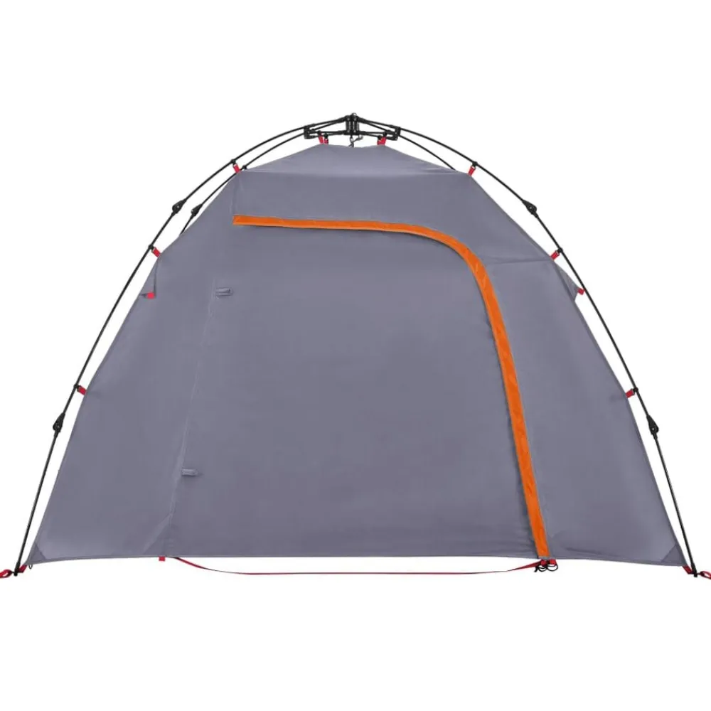vidaXL Tienda de campaña iglú 3 personas apertura rápida gris/naranja Gris y naranja Outlet