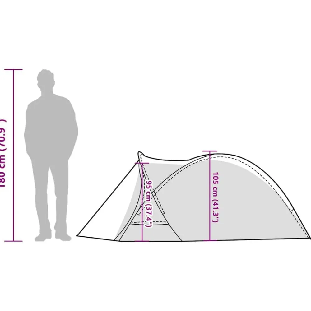 vidaXL Actividades Al Aire Libre-Tienda de campaña iglú para 2 personas impermeable