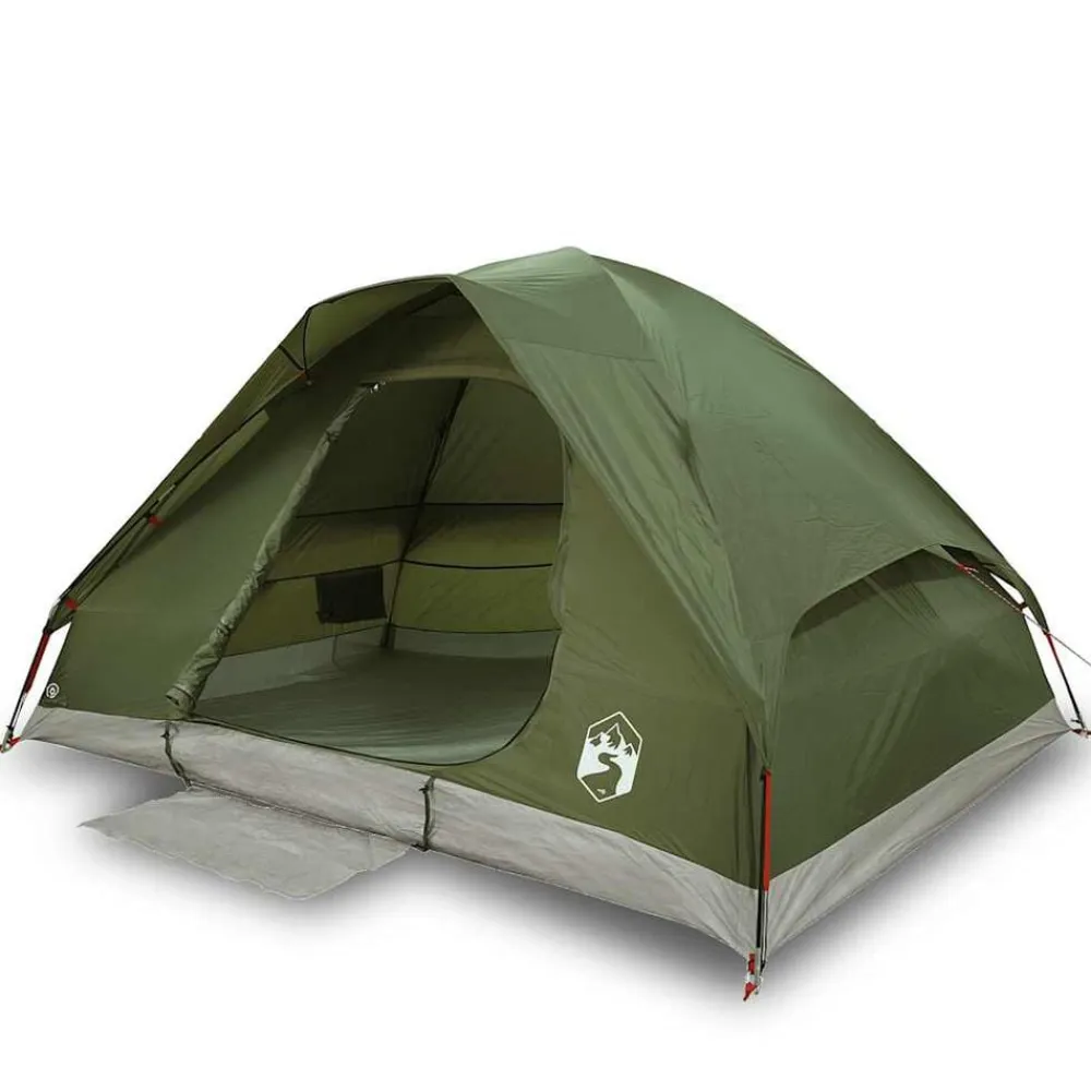 vidaXL Tienda de campaña iglú para 2 personas impermeable Verde oliva Discount