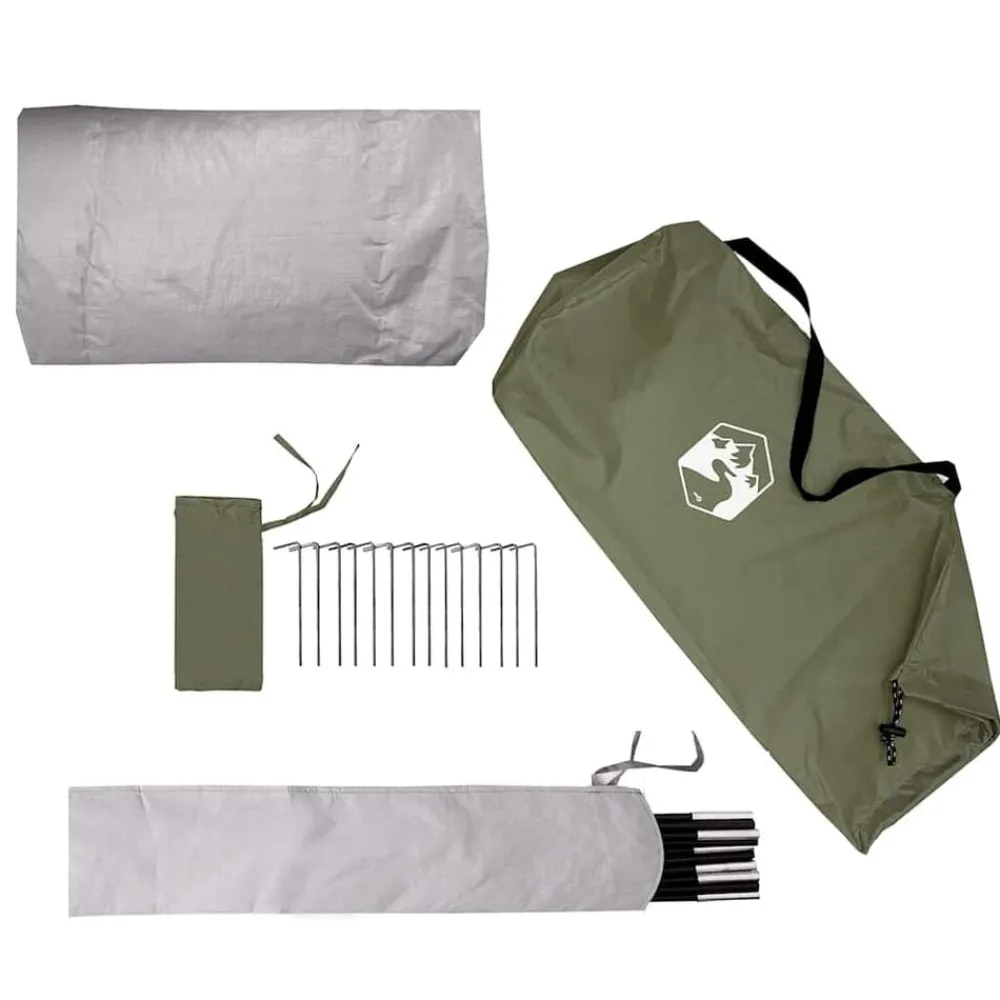 vidaXL Tienda de campaña iglú para 2 personas impermeable Verde oliva Discount