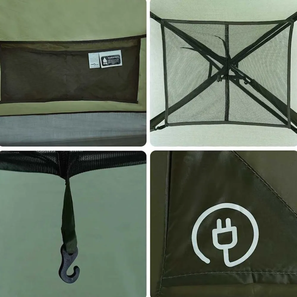 vidaXL Tienda de campaña iglú para 2 personas impermeable Verde oliva Discount