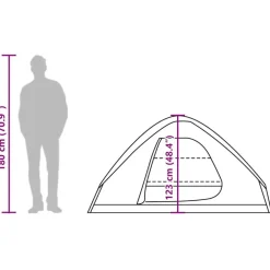 vidaXL Tienda de campaña iglú para 2 personas impermeable Verde oliva Discount