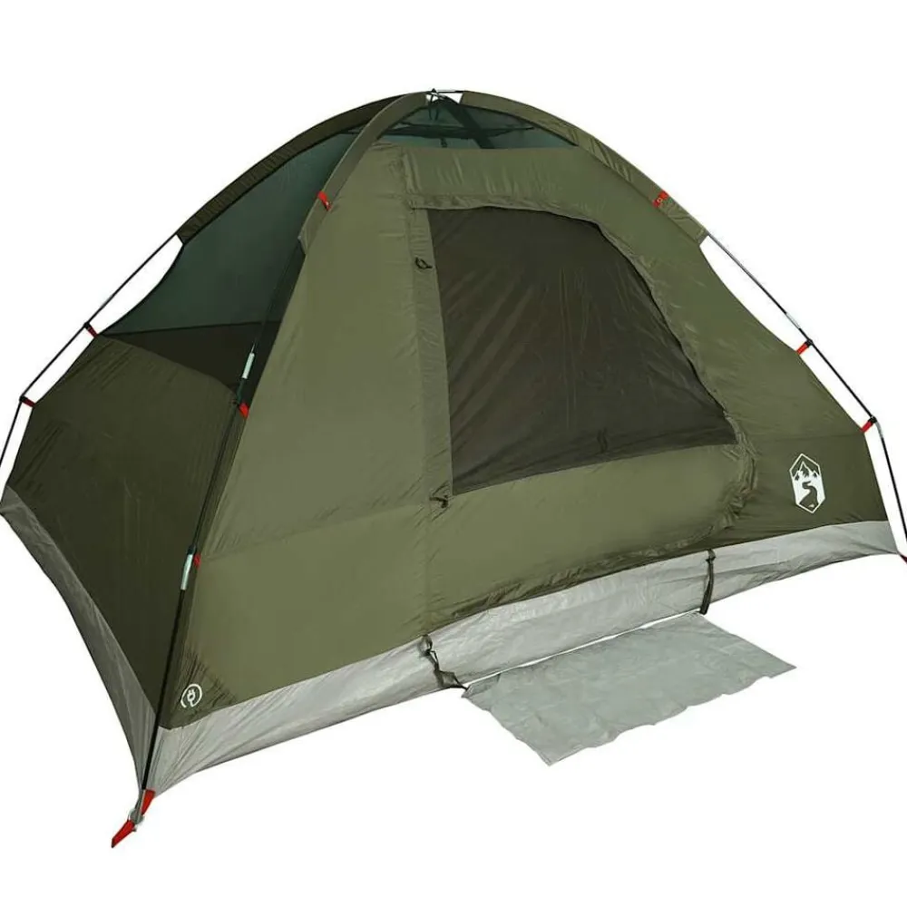 vidaXL Tienda de campaña iglú para 2 personas impermeable Verde oliva Discount