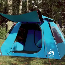 vidaXL Tienda de campaña iglú 4 personas apertura rápida Azul Best