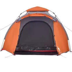 vidaXL Tienda de campaña iglú 3 personas apertura rápida gris/naranja Gris y naranja Discount