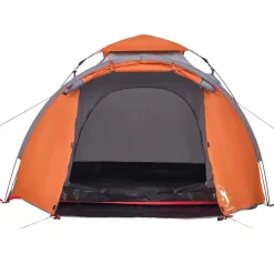 vidaXL Tienda de campaña iglú 3 personas apertura rápida gris/naranja Gris y naranja Discount