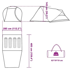 vidaXL Actividades Al Aire Libre-Tienda de campaña iglú 4 personas tela opaca impermeable
