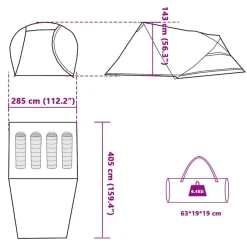 vidaXL Actividades Al Aire Libre-Tienda de campaña iglú para 4 personas impermeable