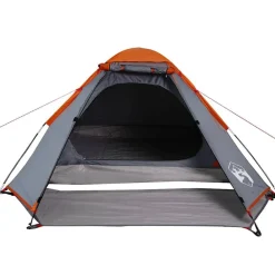 vidaXL Tienda de campaña iglú para 2 personas impermeable gris naranja Gris y naranja New