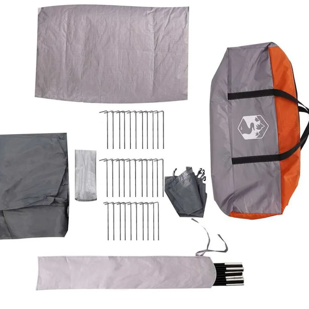 vidaXL Tienda de campaña iglú para 2 personas impermeable gris naranja Gris y naranja Best