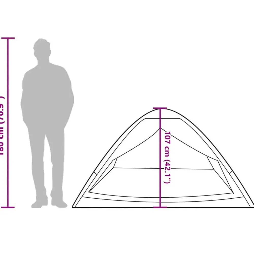 vidaXL Actividades Al Aire Libre-Tienda de campaña iglú para 2 personas impermeable