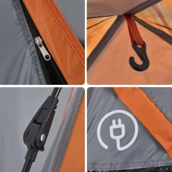 vidaXL Tienda de campaña iglú 2 personas apertura rápida gris/naranja Gris y naranja Hot