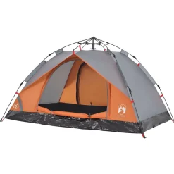 vidaXL Tienda de campaña iglú 2 personas apertura rápida gris/naranja Gris y naranja Hot