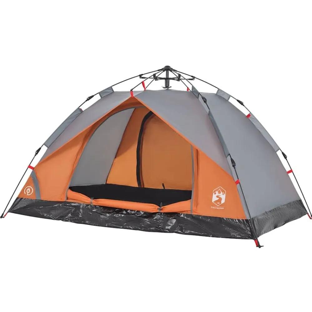 vidaXL Tienda de campaña iglú 2 personas apertura rápida gris/naranja Gris y naranja Hot