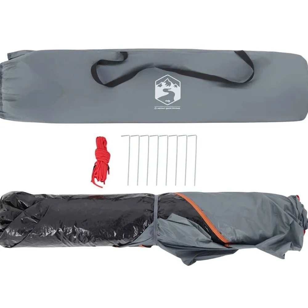 vidaXL Tienda de campaña iglú 2 personas apertura rápida gris/naranja Gris y naranja Hot