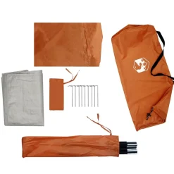 vidaXL Tienda de campaña iglú para 3 personas impermeable naranja Gris y naranja New