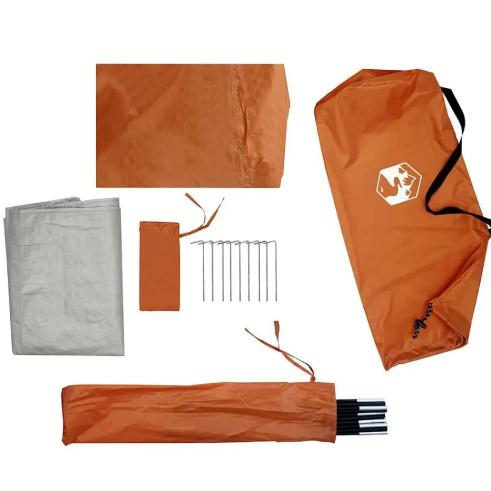 vidaXL Tienda de campaña iglú para 3 personas impermeable naranja Gris y naranja New
