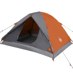 vidaXL Tienda de campaña iglú para 3 personas impermeable naranja Gris y naranja New